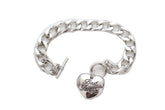 Silver Metal Chain Wrist Bracelet Love Heart Best Friend Great Gift